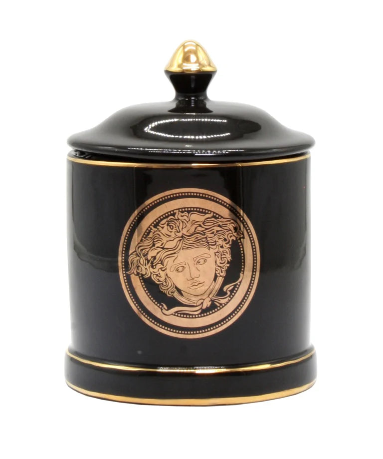 Medusa Ceramic Canister - Black (Medium)