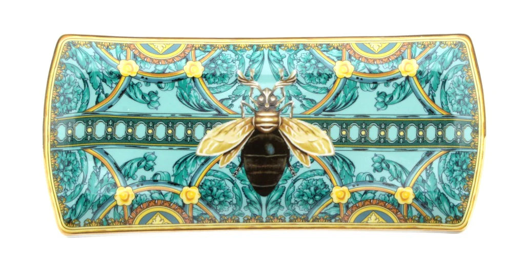 Bourdon Bee Ceramic Tray - Tenacious Turquoise
