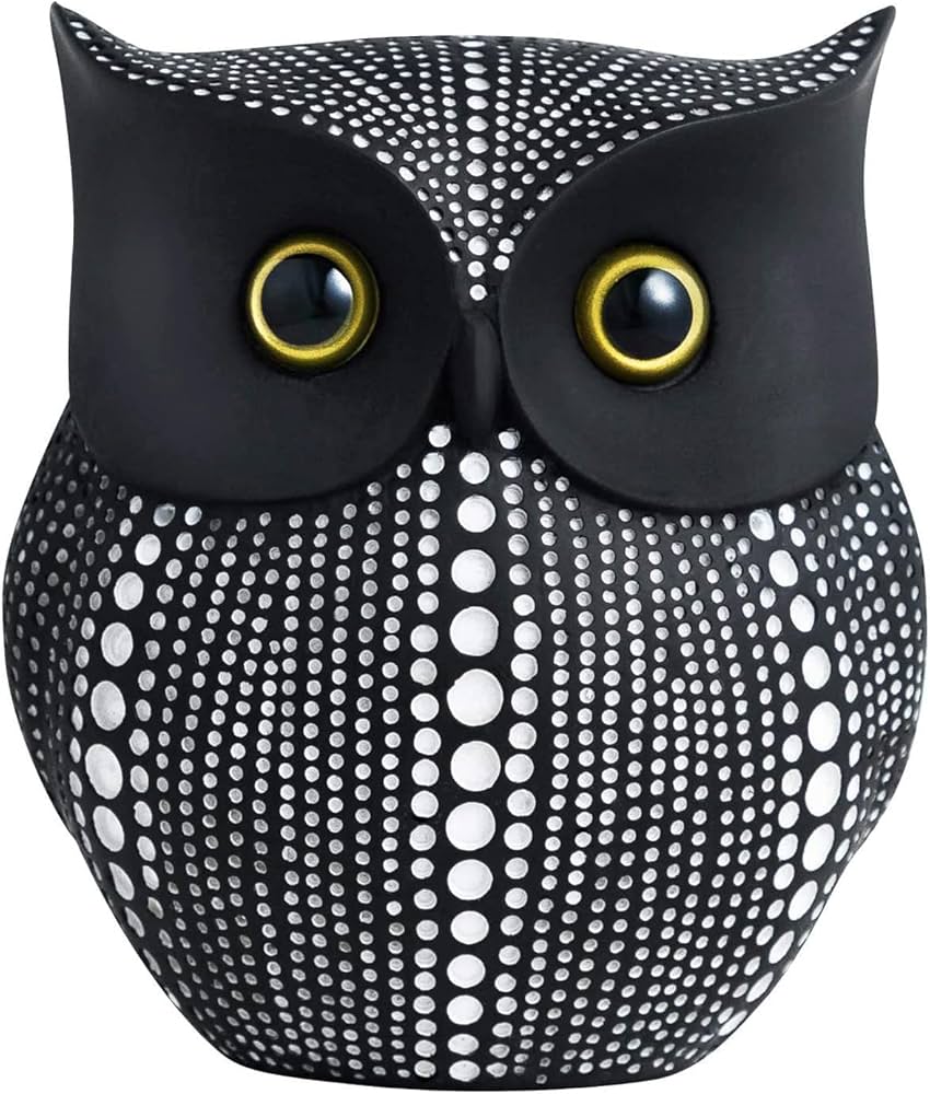 Connie the Owl - White on Black