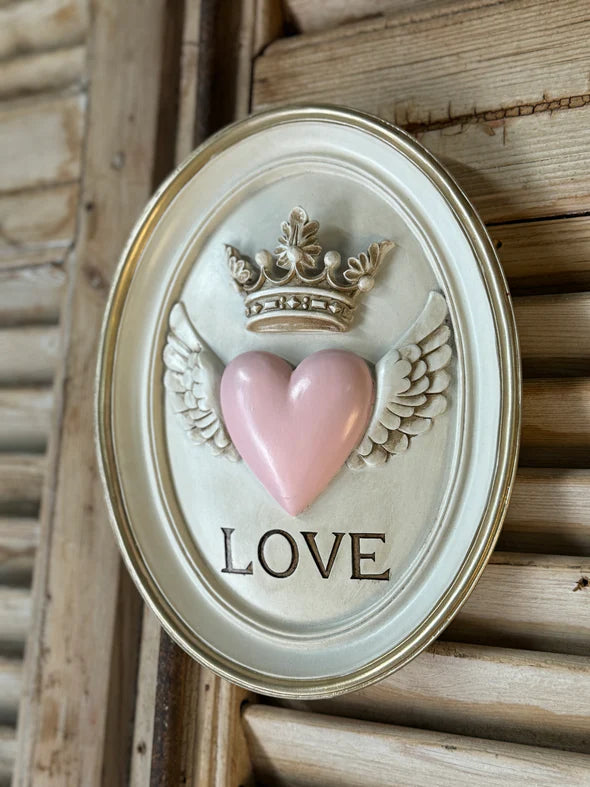 Sculpted Wall Art - Love Beige