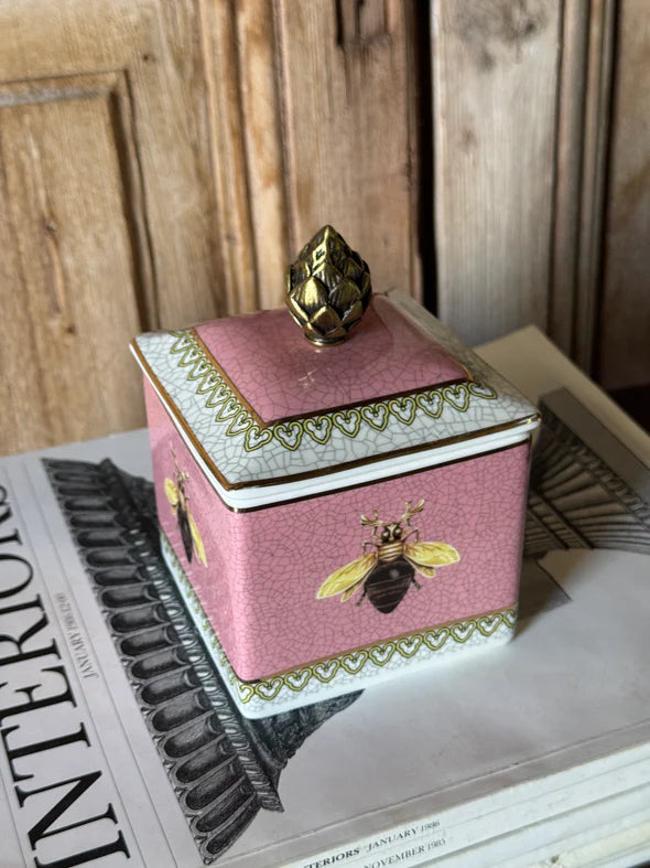 Foliana Pink Bee Trinket Box