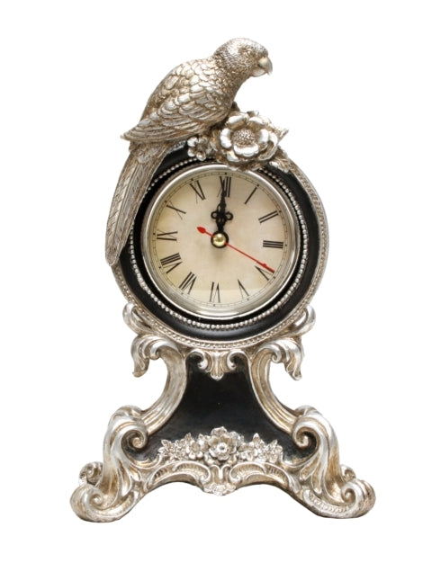 Winged Mirage Antique Silver Mantel Clock