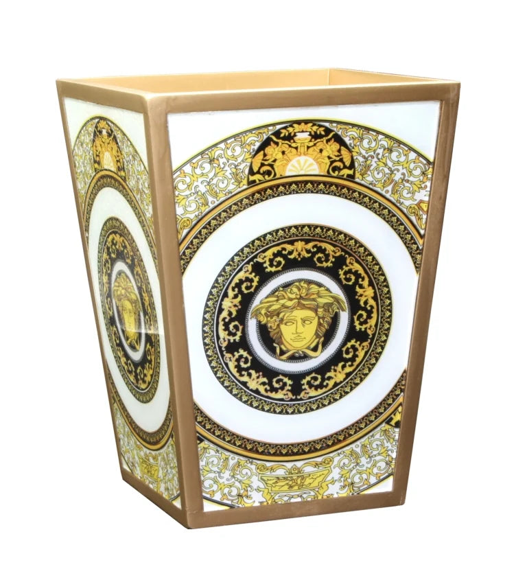 Serpentia Paper Bin - White & Gold