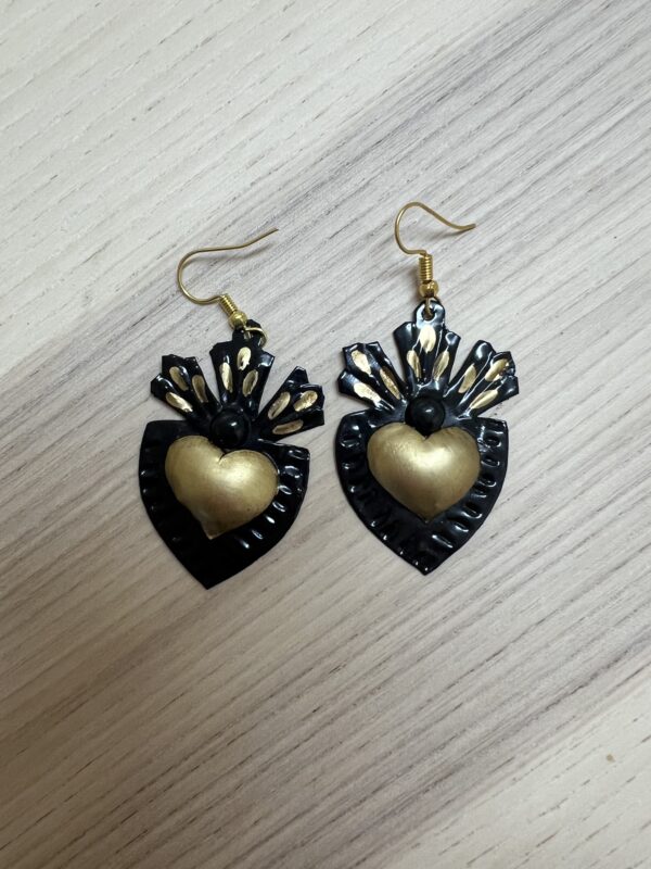 Gilded Sacred Heart Earrings