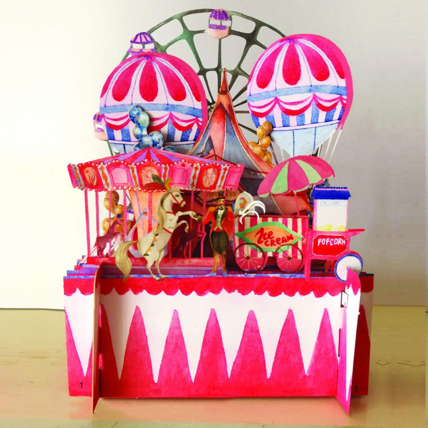 3D Pop Up Kid's Greeting Card Day at the Circus