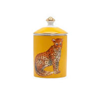 Leopard Ceramic Candle Jar - Yellow