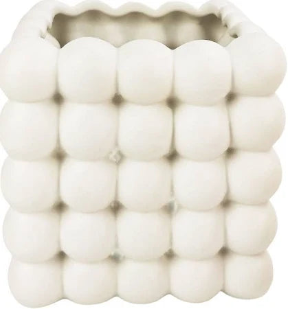 Bubbly Ceramic Planter - White
