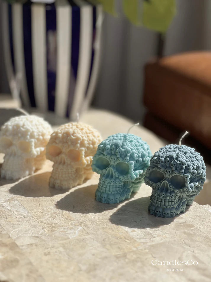 Skulls On Skull White Soy Candle