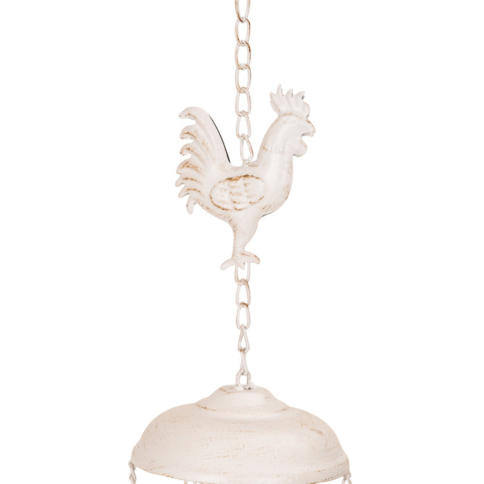 *Rooster Bells Wind Chime Antique White
