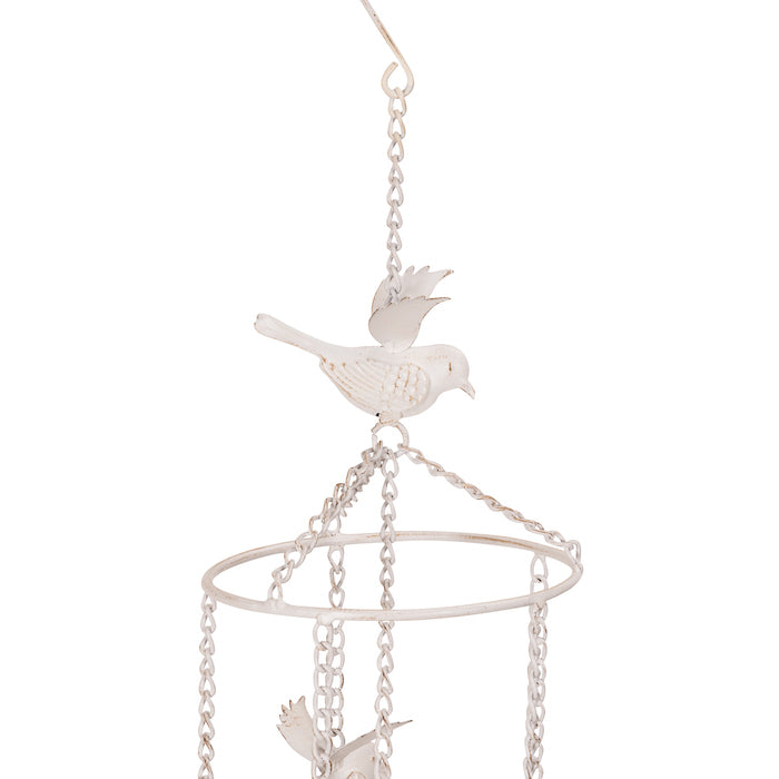 Dove And Bells Wind Chime Antique White