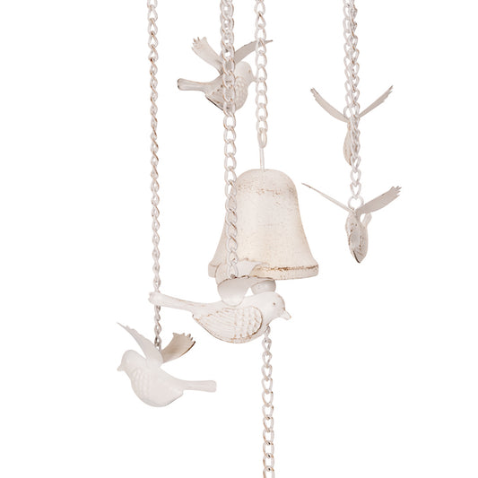 Dove And Bells Wind Chime Antique White