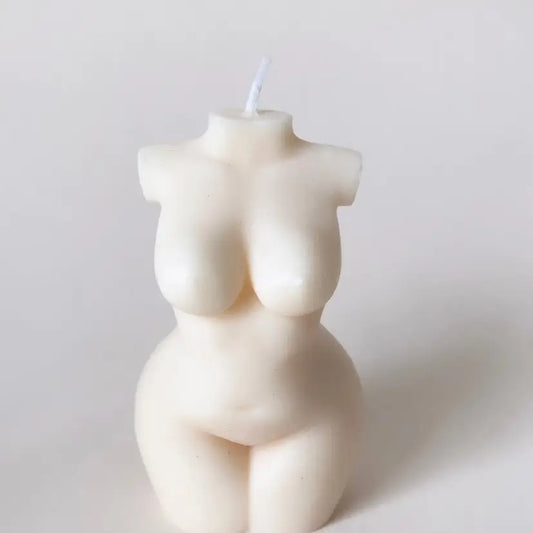 Curvy Girl Moulded Candle - White