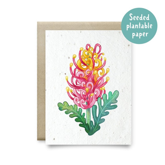 Card Plantable Pink Grevillea