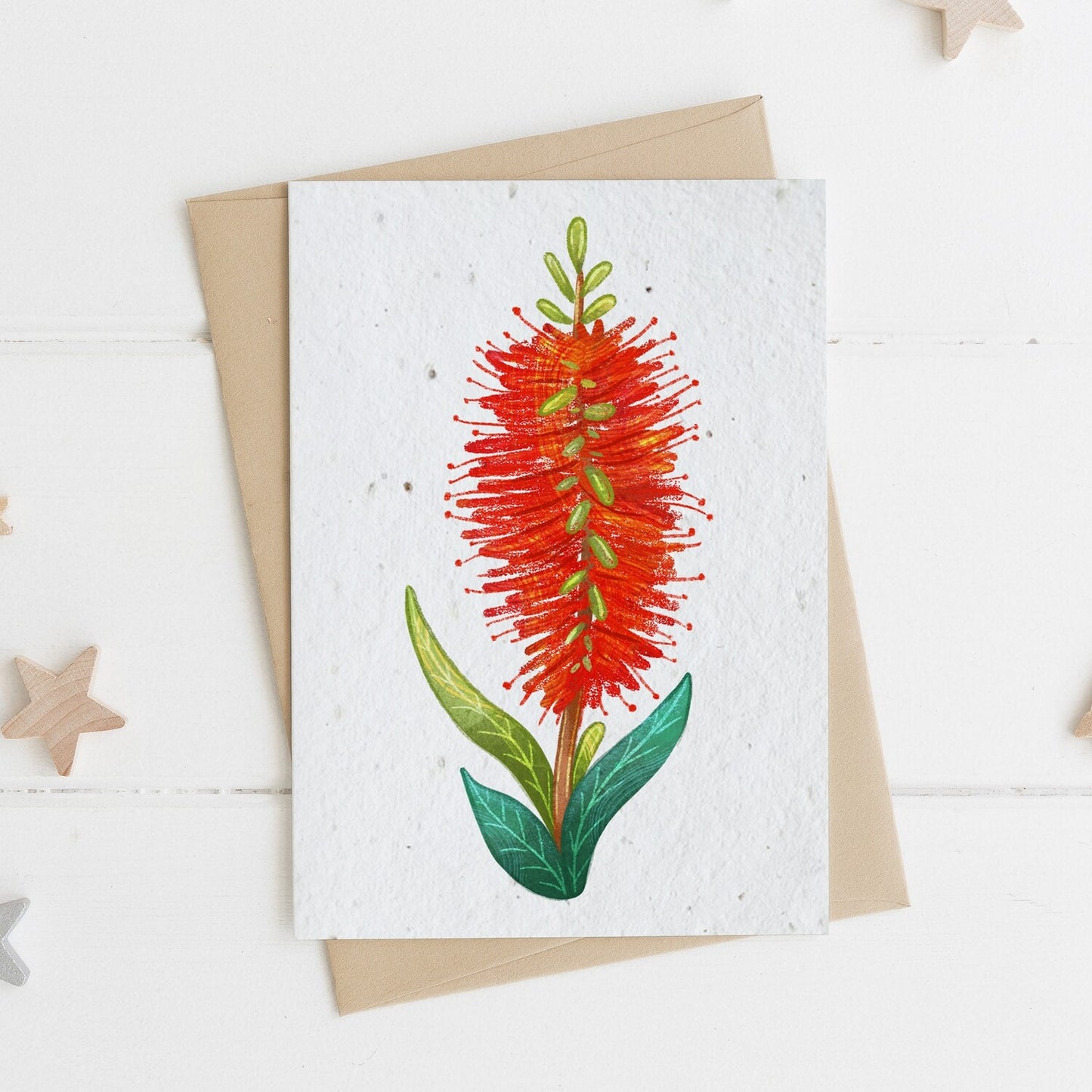 Card Red Bottle Brush Plantable