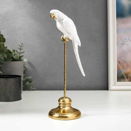 Bowen White Parrot on Gold Stand