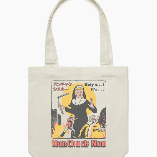 Tote Bag- Holy Shit It's The NunChuck Nun