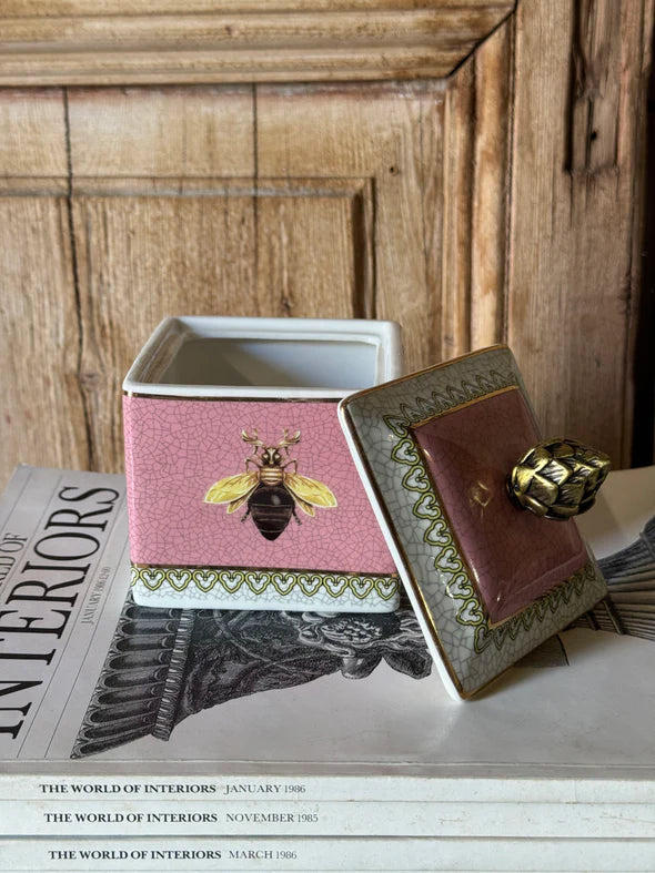 Foliana Pink  Bee Trinket Box