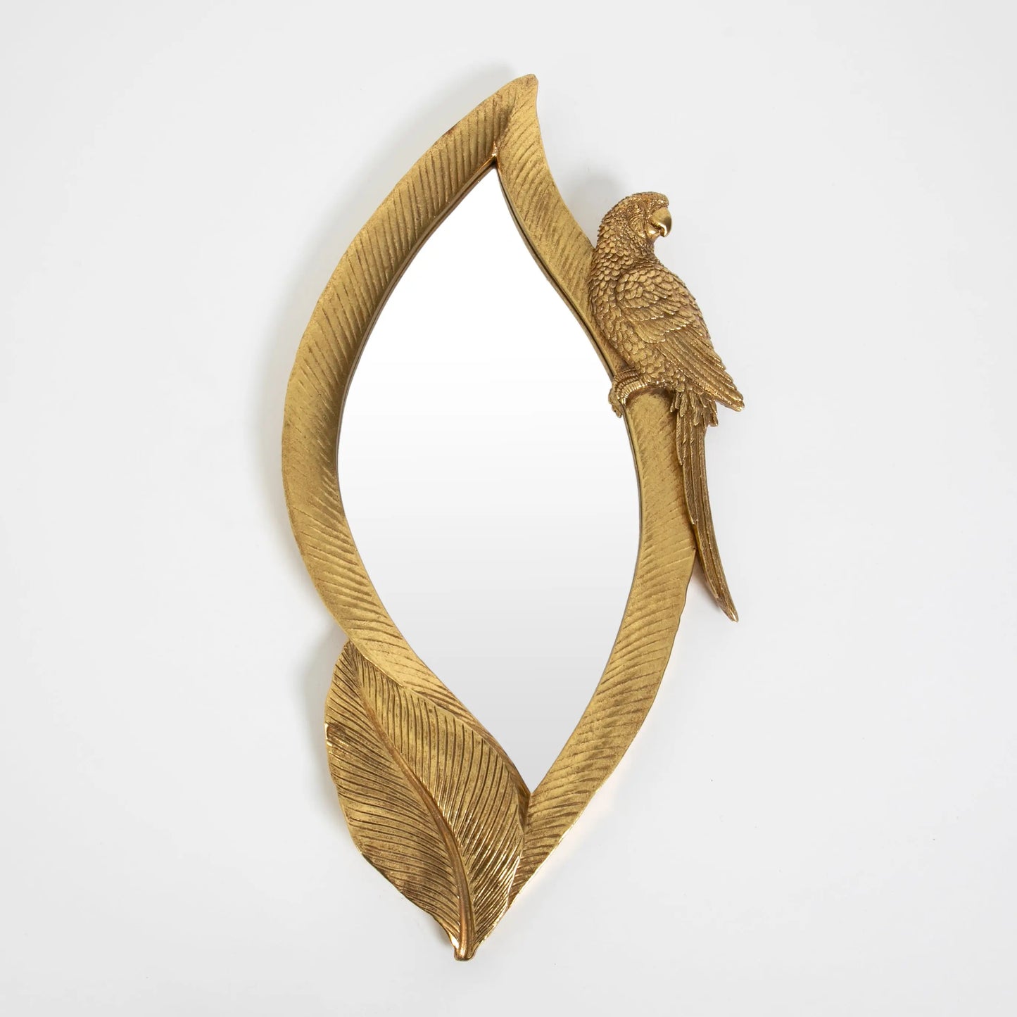 Gold Parrot Leaf Mirror Resin