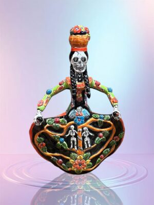 Day Of The Dead Catrina With Flower Pot