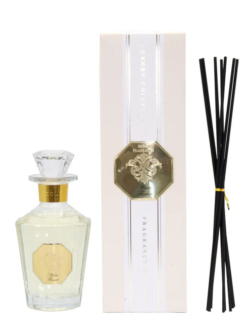 Diffuser White Flower Glass Bottle 500ml