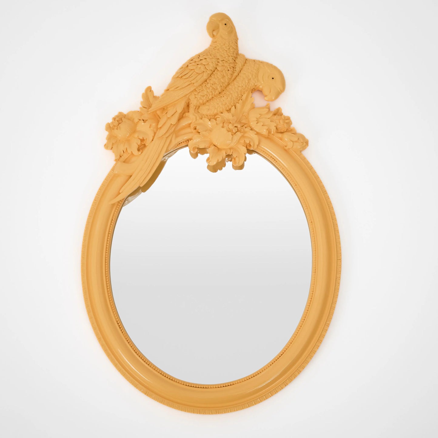 Bright Yellow Parrots Resin Mirror 31x50cm