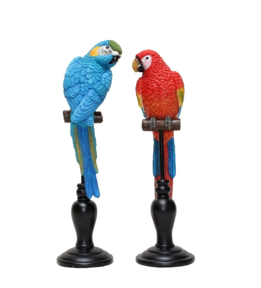 Pollyana Parrot Statue Blue