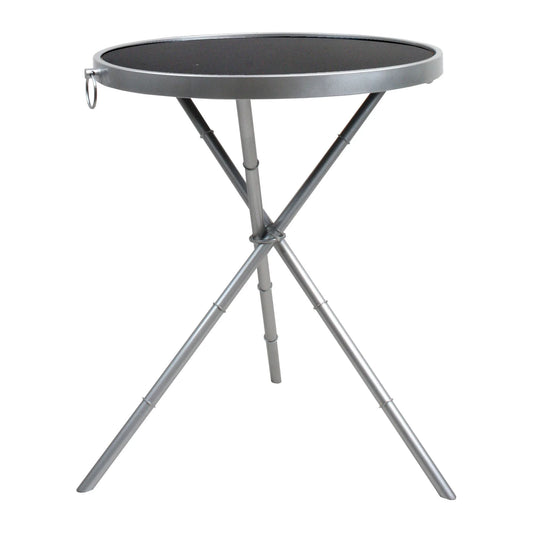 Silverlake Black & Silver Bamboo Style Side Table