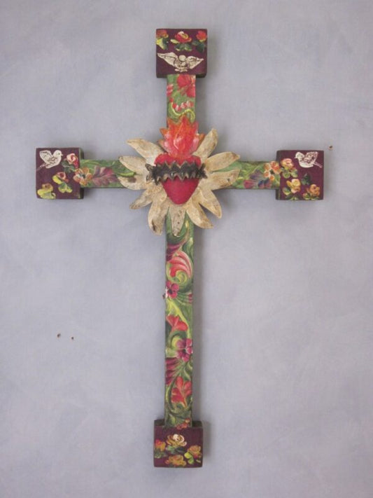 Sacred Heart Cross Wall Art