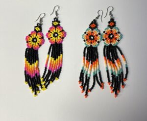Huichol Beaded Earrings 10cm