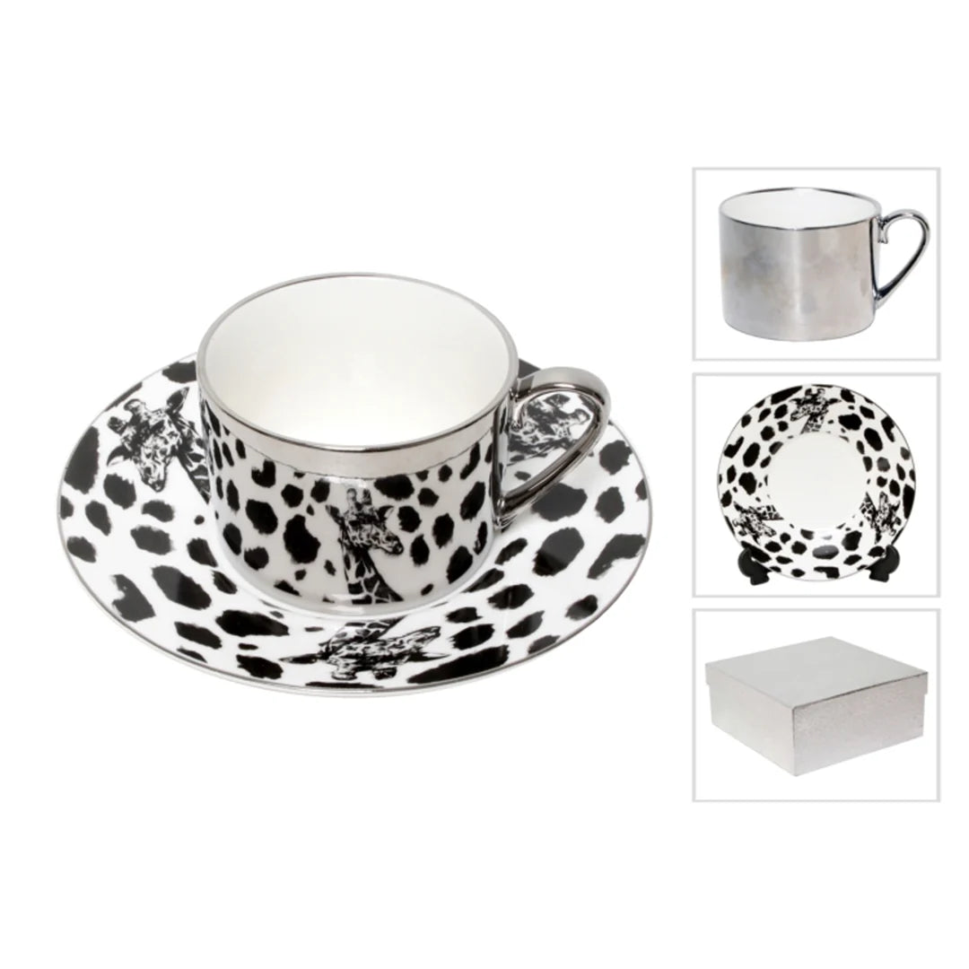 Gilded Giraffe Ceramic Cup & Saucer