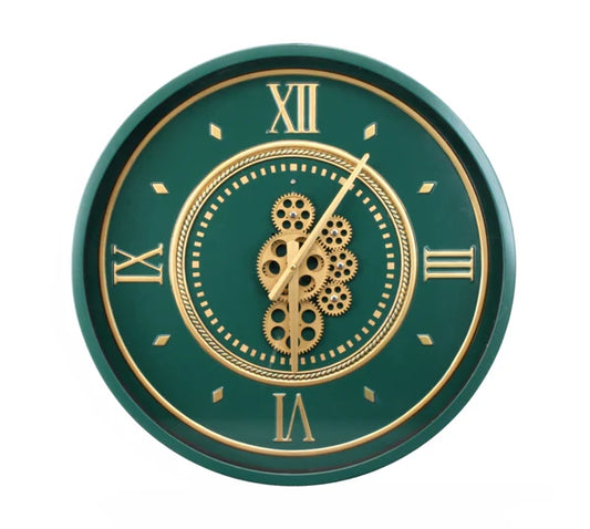 Gregarious Green Metal Wall Clock