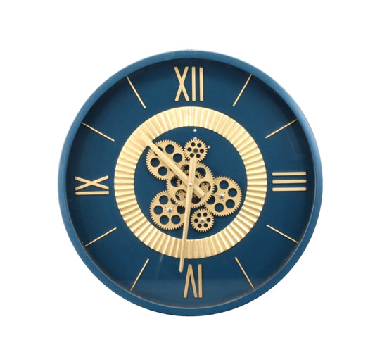 Royaly Blue Metal Geared Clock