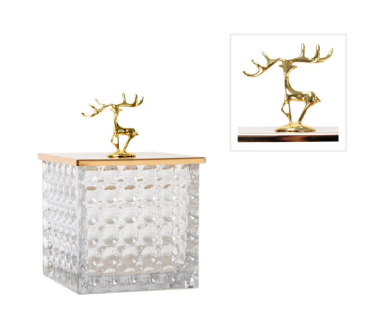 Sunset Stag Bubble Glass Jar - Small