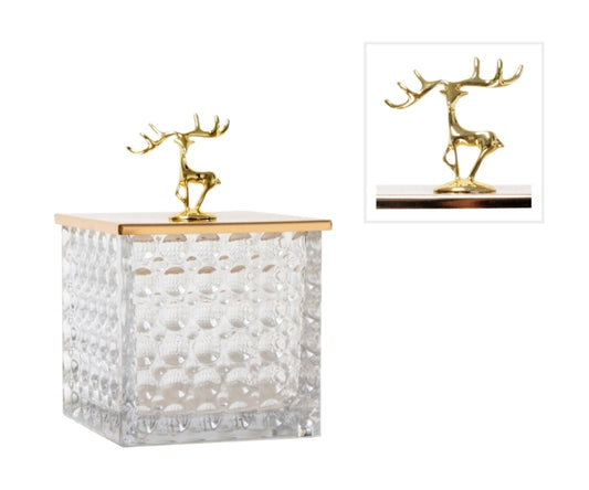 Sunset Stag Bubble Glass Jar - Large