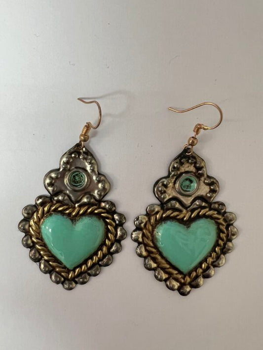 Antique Turqoise Heart Earings