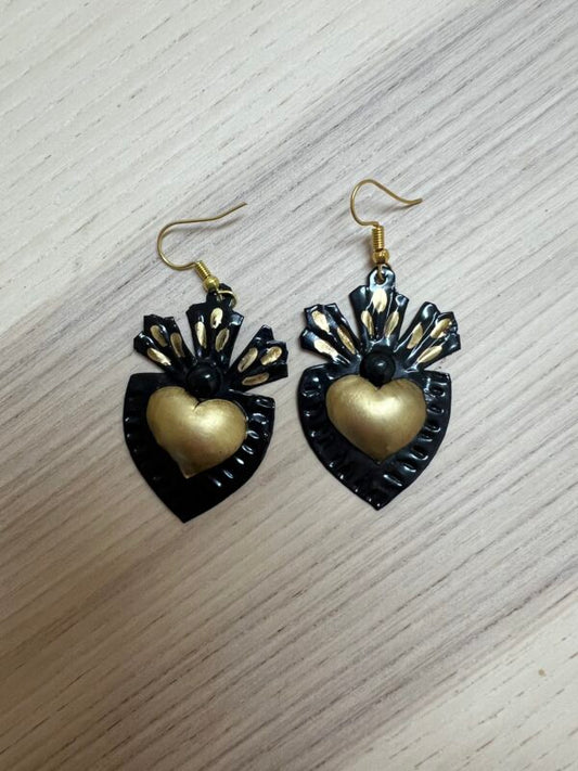 Gilded Sacred Heart Earrings
