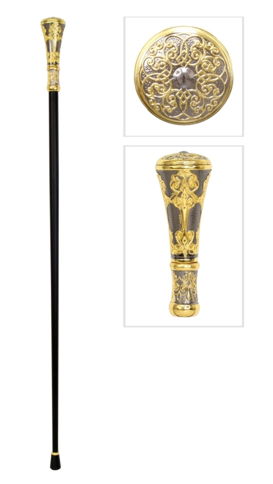 Regent Black Filigree Walking Cane