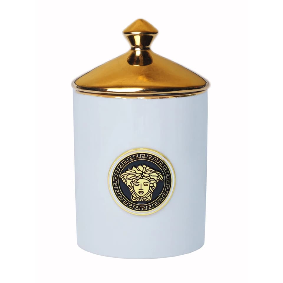 White Medusa Glass Jar Candle - Vanilla