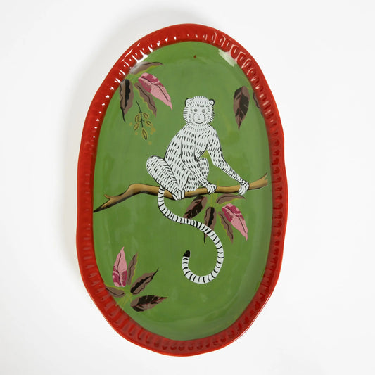 Monkey Business Ceramic Platter 20x30cm