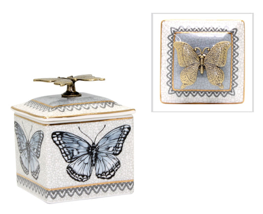 Blue Beauty Butterfly Trinket Box