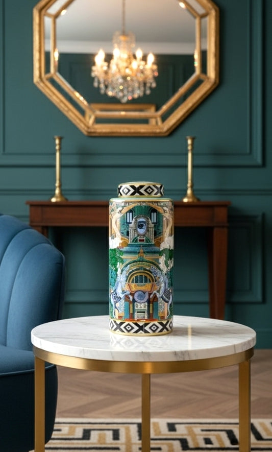 Architectural Jar With Lid - Tall