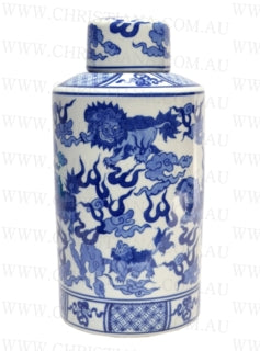 Dragon Dynasty Ceramic Canister - Blue & White