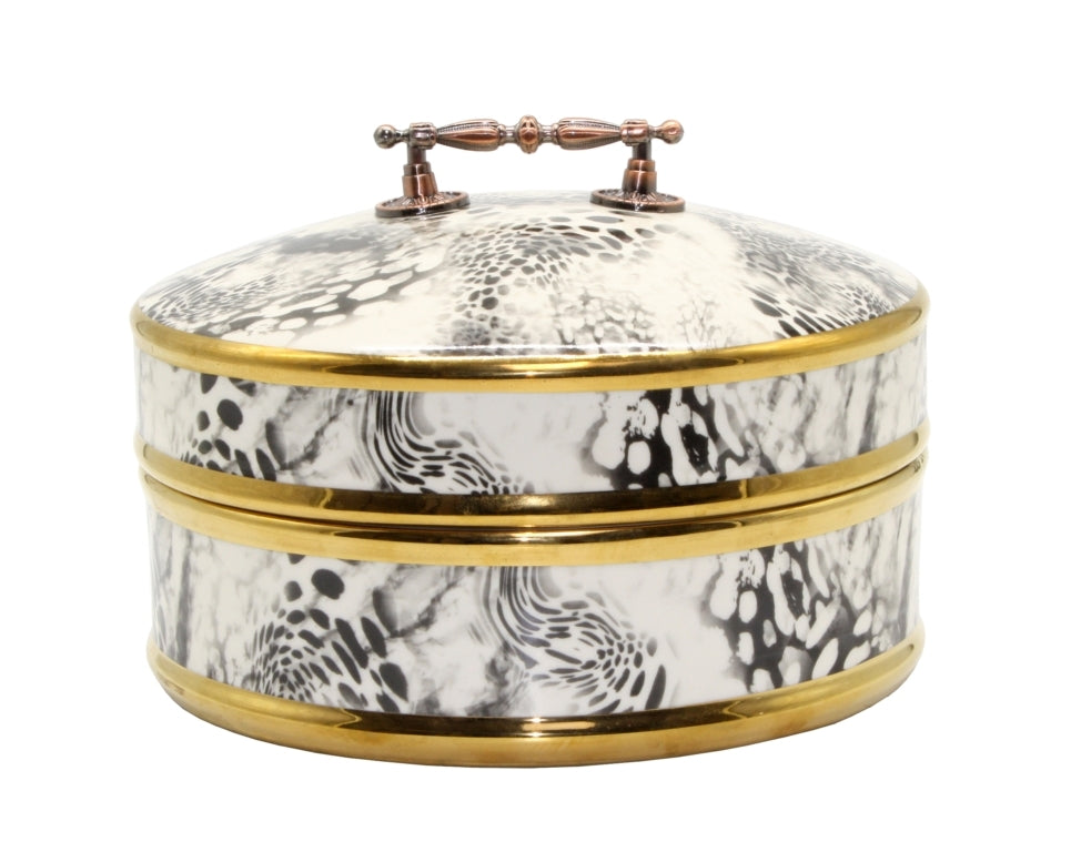Wild Cats Round Ceramic Storage with Lid