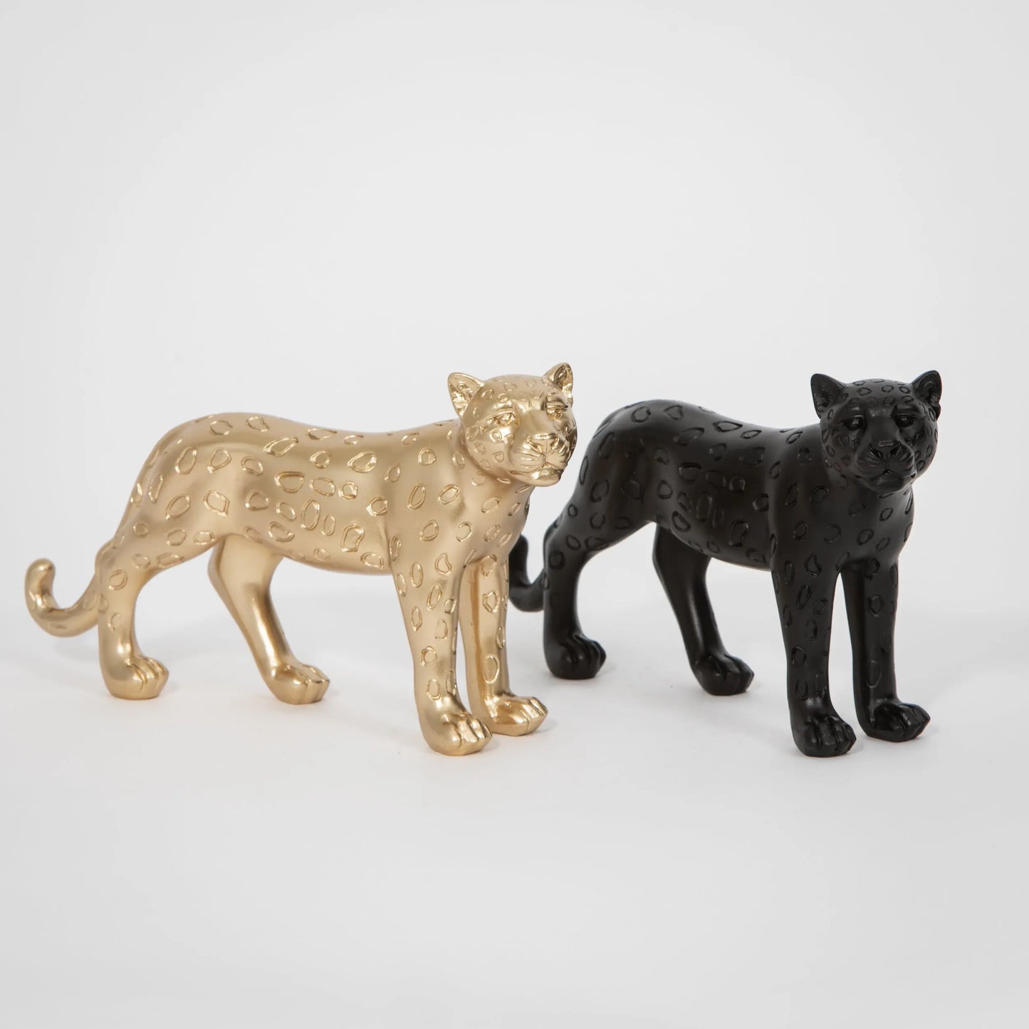 Prowling Leopard Statue Gold 12x22cm