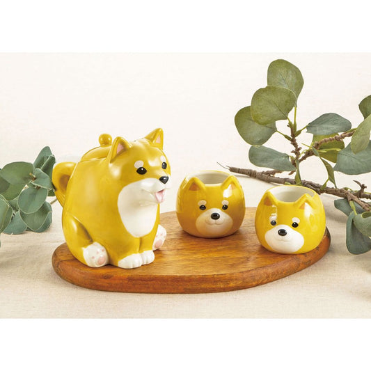Sun Art Shiba Puppies Tea for Two Set