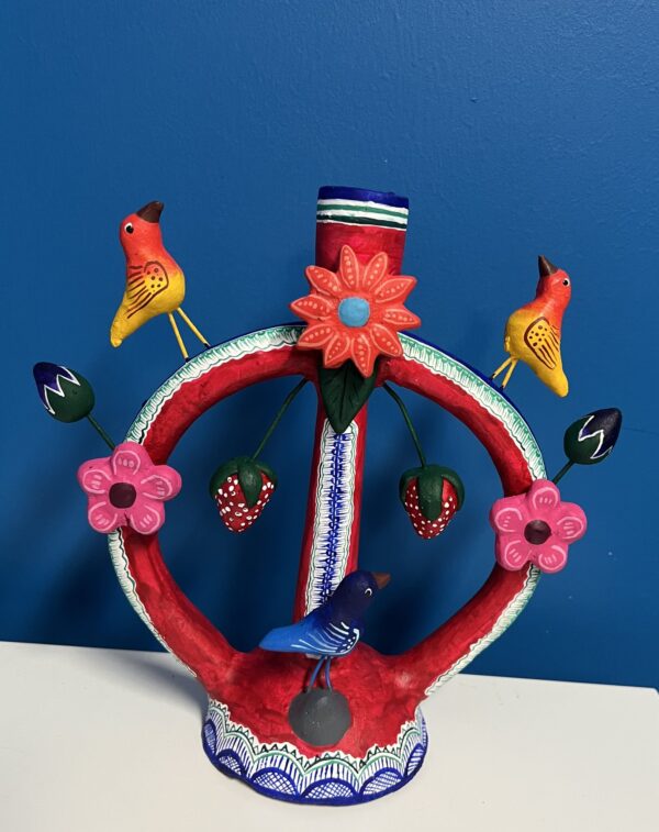 Birds And Flowers Candle Holder