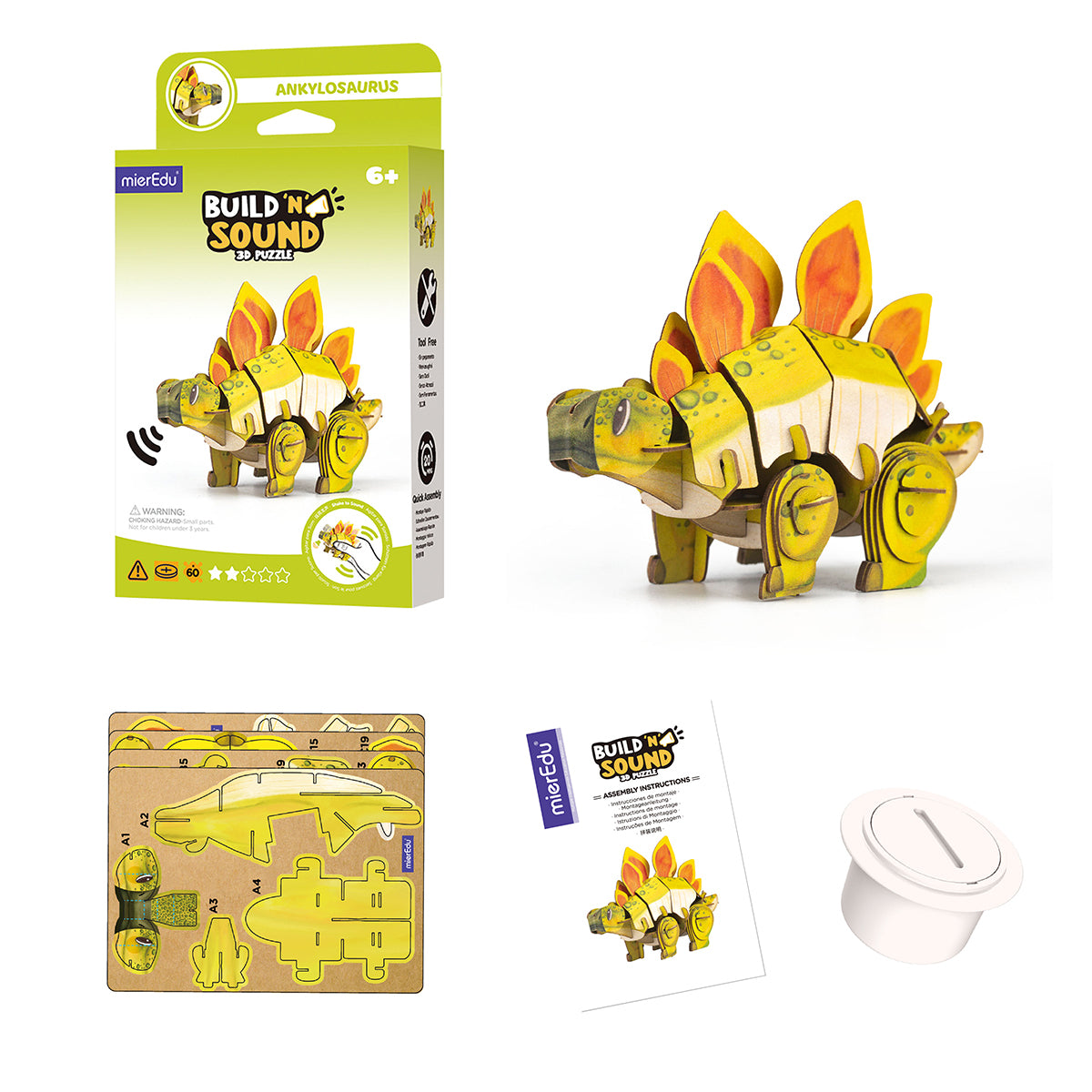 3D Stegosaurus Puzzle with Sound