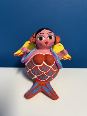 Botero Mermaid Sitting Paper Mache 10x12cm