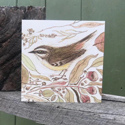 Browed Scrubwren Card - Artist Collection