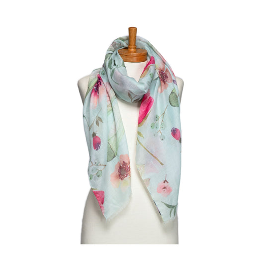 Taylor Hill Scarf - Aqua Dragonfly Garden